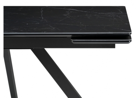 Керамический стол Вилли 140(200)х80х75 черный мрамор, черный
