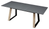 Стол Франк 160 графит, стекло, Дуб Галифакс, черный