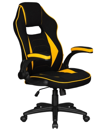Кресло игровое RICK черно-желтая ткань