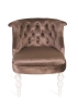 Деревянное кресло Бархат коричневое с белыми ножками