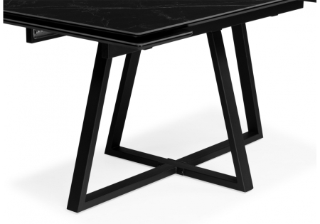Керамический стол Памелла 140(200)х80 черный мрамор, черный