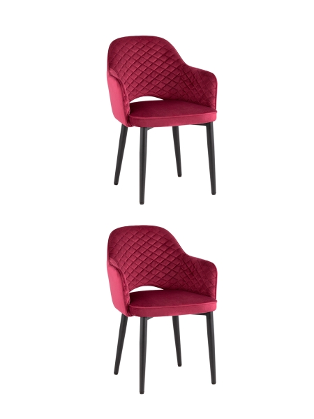 Стул Венера диамант велюр бордовый, черные ножки 2 шт. Стул Венера диамант велюр бордовый, черные ножки 2 шт.