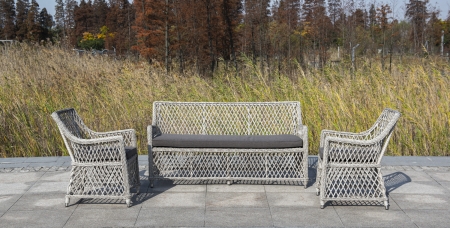 "Латте" плетеное кресло из искусственного ротанга, бежевый