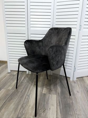 Стул AMARETTO VBP201 античный графит, велюр без пальчикового эффекта, черный каркас