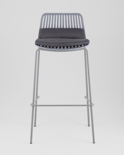 Стул барный Louran с подушкой серый