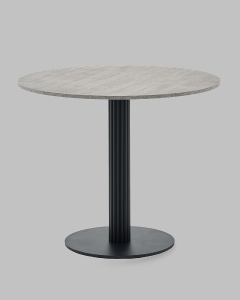 Стол круглый Фризбин D90, столешница МДФ сегни темный, основание металл черный