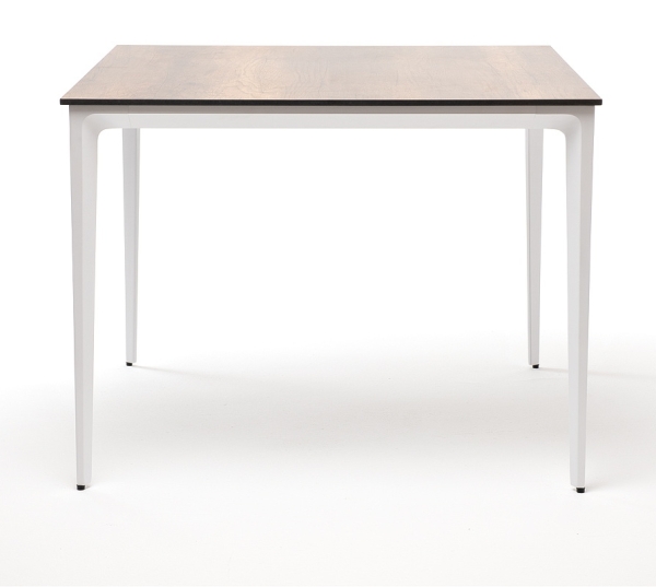 "Малага" обеденный стол из HPL 90х90 см, дуб, каркас белый