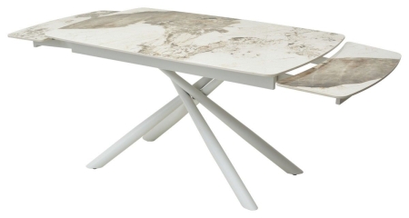 Стол RIVOLI 140 GLOSS LUXURY PANDORA SINTERED STONE, WHITE