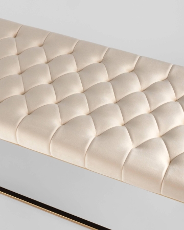Банкетка ИНСИГНИЯ велюр бежевый, сталь золото