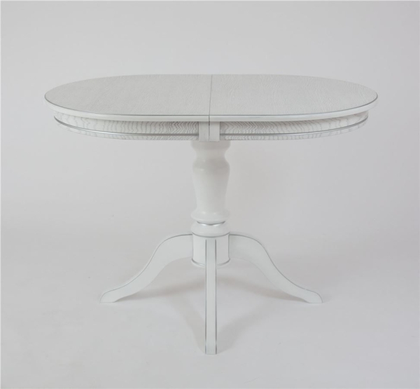 Стол "Капелла-2" белый, патина серебро, шпон дуб тип 2