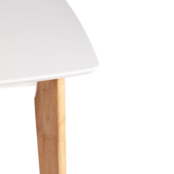Стол обеденный Claire квадратныйдерево гевея, МДФ, 80 x 80 x 75см , White (Белый) / Natural (натуральный)