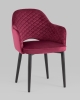 Стул Венера диамант велюр бордовый, черные ножки
