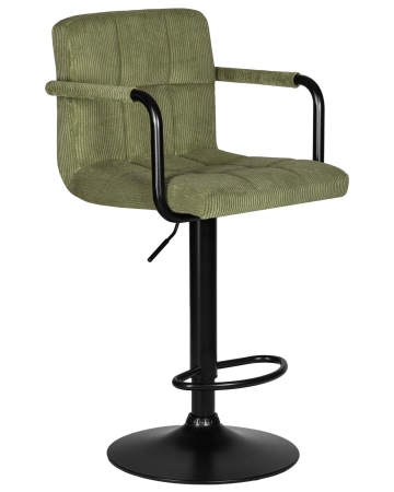 Стул барный KRUGER ARM BLACK зеленый вельвет