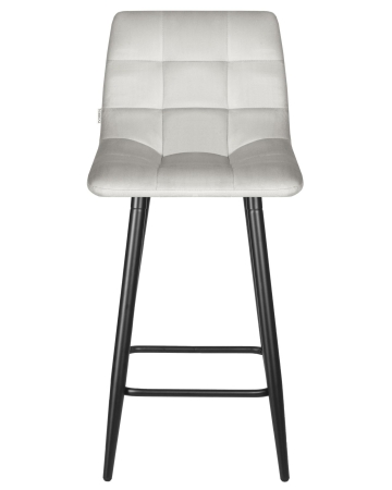 Набор 2 шт Стул полубарный OLIVIA, черные матовые ножки, светло-серый велюр (108-52)