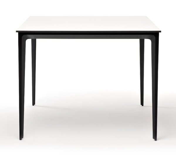 "Малага" обеденный стол из HPL 90х90 см, молочный, каркас черный
