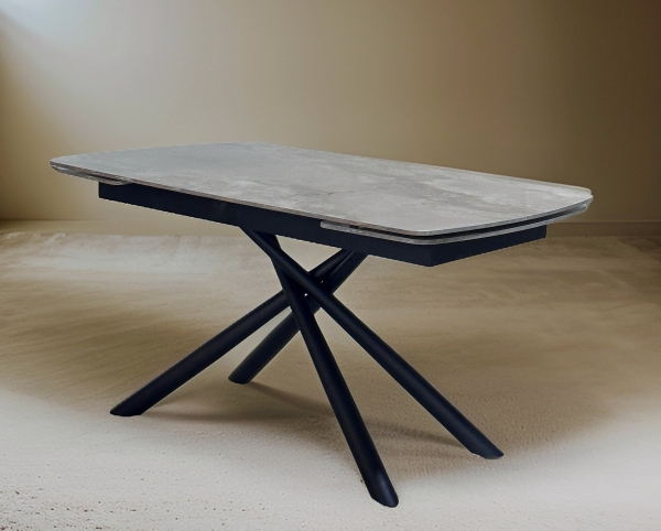 Стол RIVOLI 140 GLOSS AMBER JADE SOLID CERAMIC, BLACK