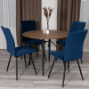 Стул обеденный Monte Carlo синий с черными ножками