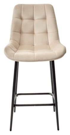 Полубарный стул ХОФМАН H-06 бежевый велюр, черный каркас H=63cm