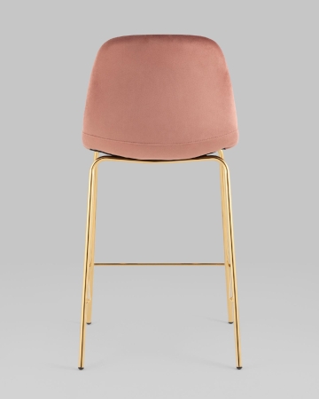 Стул полубарный Валенсия SN ткань розовый золотые ножки