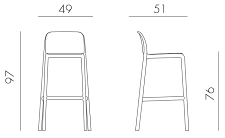 Стул пластиковый барный Faro белый