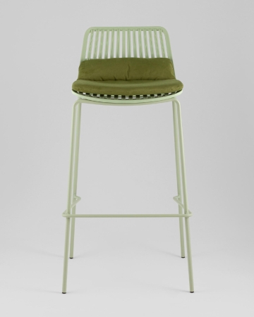 Стул барный Louran с подушкой зеленый
