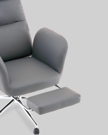 Кресло руководителя Solid TopChairs с оттоманкой серый