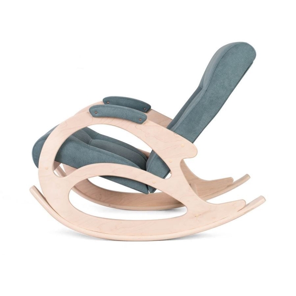 Кресло-качалка К-5 беленый дуб, 09 - бирюзовый