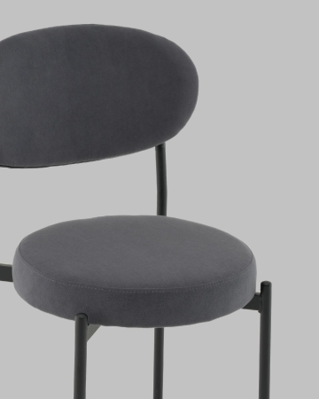 Стул полубарный Бриф DD велюр темно-серый