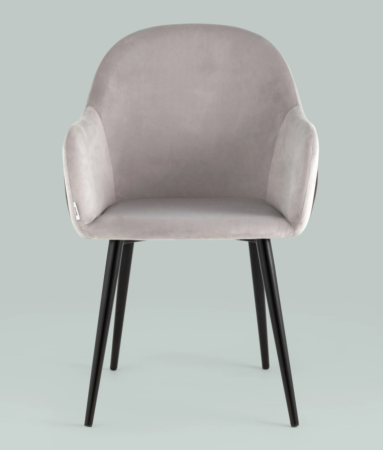 Стул Новел велюр светло-серый с темно-серой спинкой