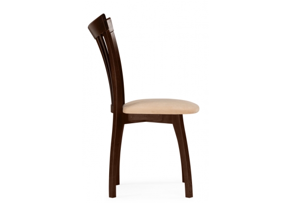 Стул деревянный Лидиос велюр тедди 008, орех темный