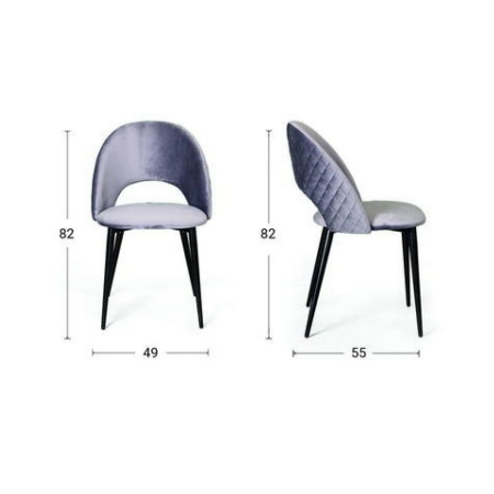 Стул Max ромб, бархат светло-серый