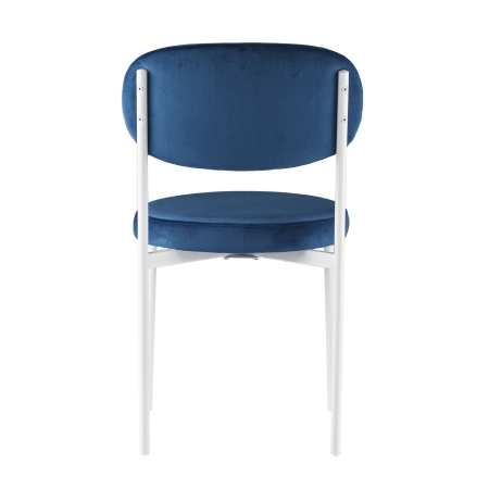 Стул Maso велюр синий, белые ножки