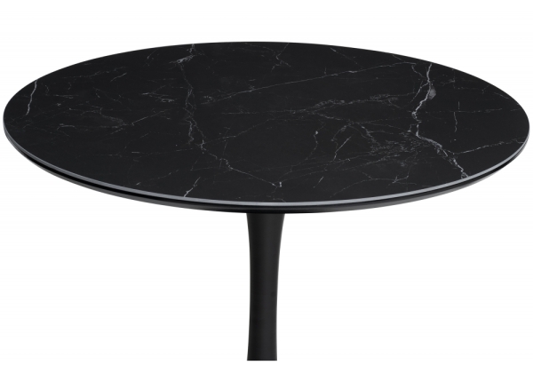 Керамический стол Тулип 90х74 черный мрамор, черный