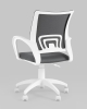 Кресло офисное ST-BASIC-W TopChairs серая ткань крестовина белый пластик фото в интернет-магазине Stoolmarket