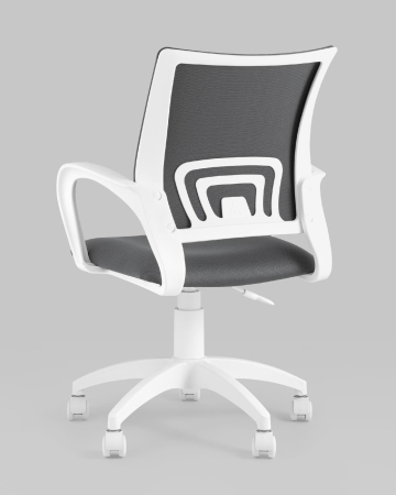 Кресло офисное ST-BASIC-W TopChairs серая ткань крестовина белый пластик фото в интернет-магазине Stoolmarket