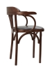 Деревянный стул Венский темный тон с мягким сиденьем из коричневой экокожи