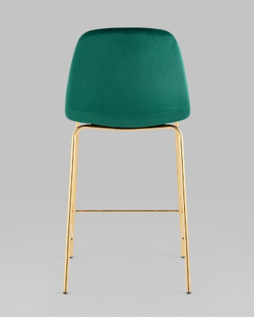 Стул полубарный Валенсия SN ткань зеленый золотые ножки
