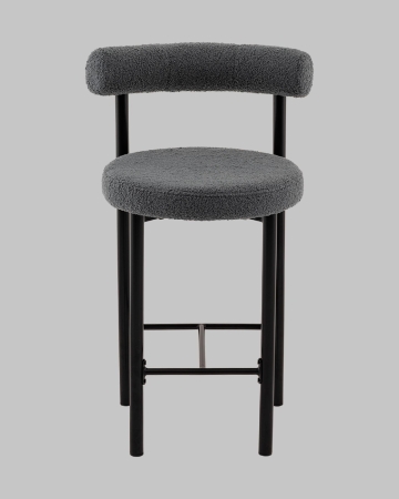 Стул полубарный Флорео букле темно-серый