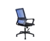 Кресло офисное Бит LB черный пластик, синяя сетка, черная ткань