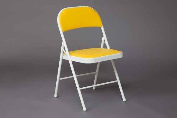 Стул складной FOLDER (mod. 032) экокожа и металл, 41*51*76 см, желтый