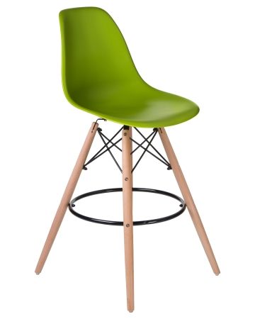 Стул барный DSW BAR ножки светлый бук сиденья салатовый G-08