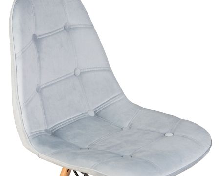 Стул обеденный BENNET ножки светлый бук, пудрово-голубой велюр HLR-15