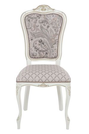 Стул Виконт тон 308 слоновая кость, патина золото, ткань Афитап розовый, компаньон