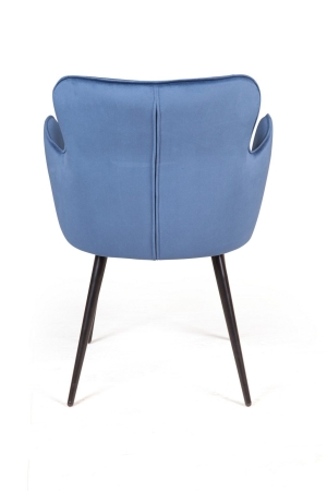 Стул с подлокотниками King, бархат синий