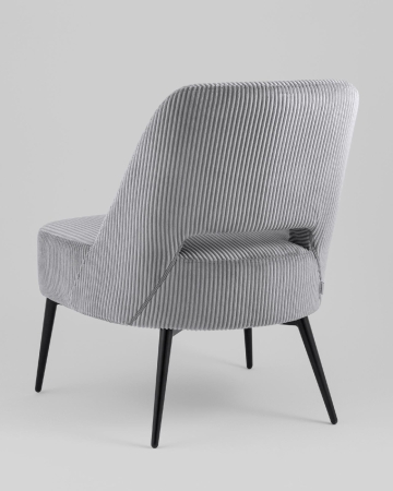 Кресло лаунж Бостон велюр рельефный светло-серый