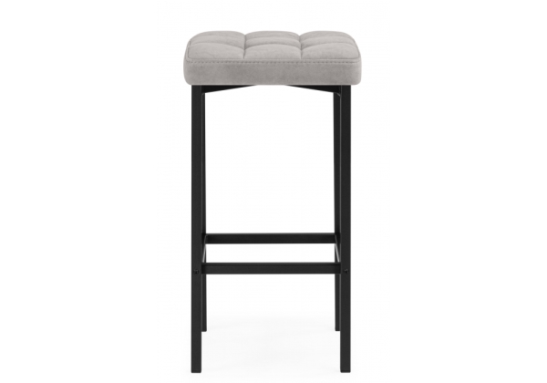 Барный стул Лофт серый (катания сильвер), черный