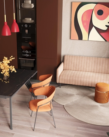 Стул Алексис велюр оранжевый