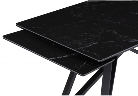 Керамический стол Вилсон 140(200)х80 черный мрамор, черный