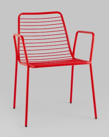 Стул с подлокотниками Дели металл красный