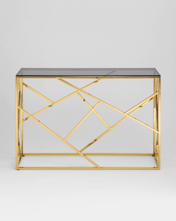 Консоль АРТ ДЕКО 115*30 золото стекло дым